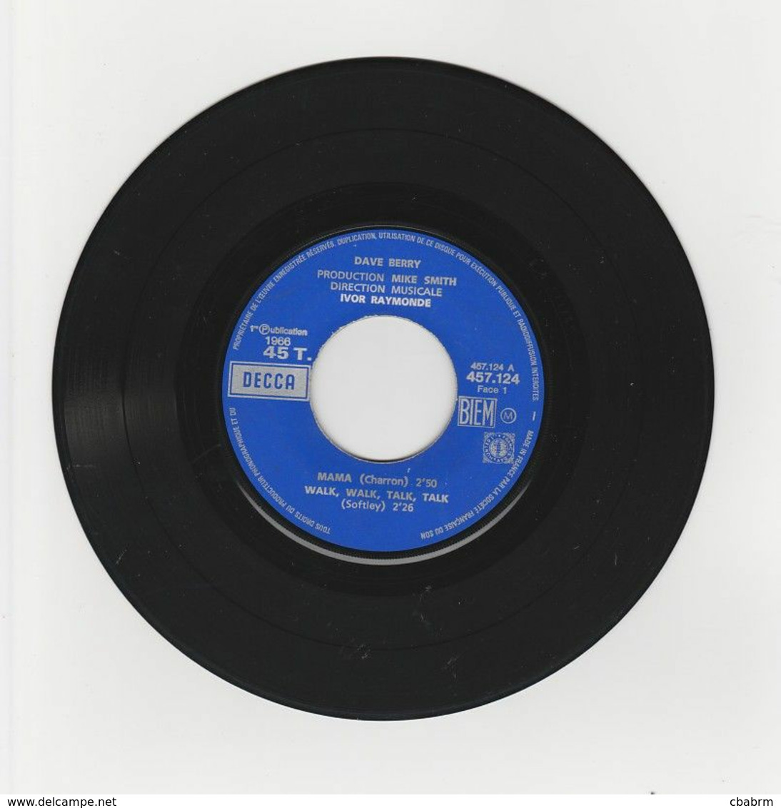 EP 45 TOURS DAVE BERRY MAMA 1966 DECCA 457.124 - Disco & Pop