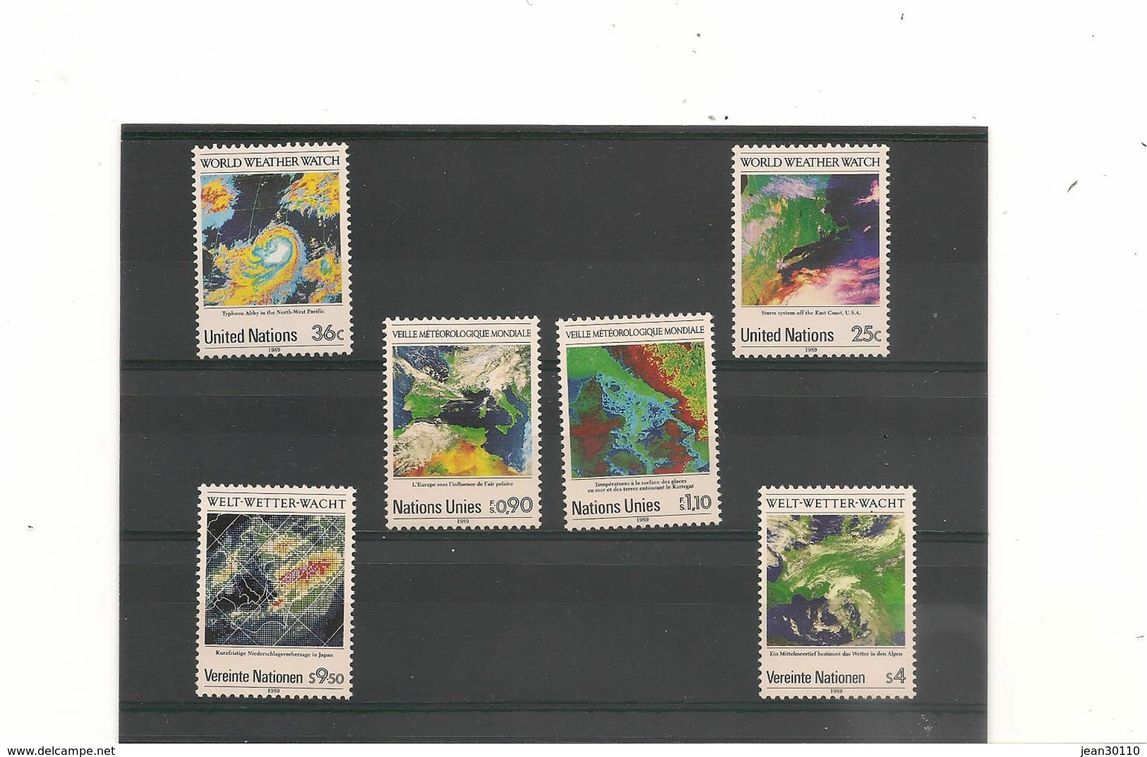 NATIONS-UNIES  Année 1989 MÉTÉOROLOGIE  MONDIALE** - New York/Geneva/Vienna Joint Issues