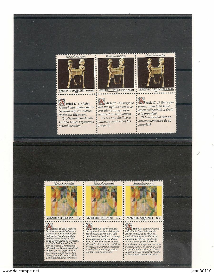 NATIONS-UNIES VIENNE Année 1991 Complète  N° Y/T : 118/136** COTE: 37,95 € - Unused Stamps