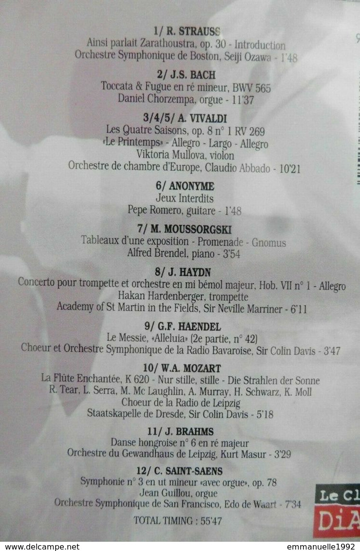 CD Grands Succès Classiques Strauss Bach Vivaldi Haydn Haendel Mozart Brahms Etc - Classical