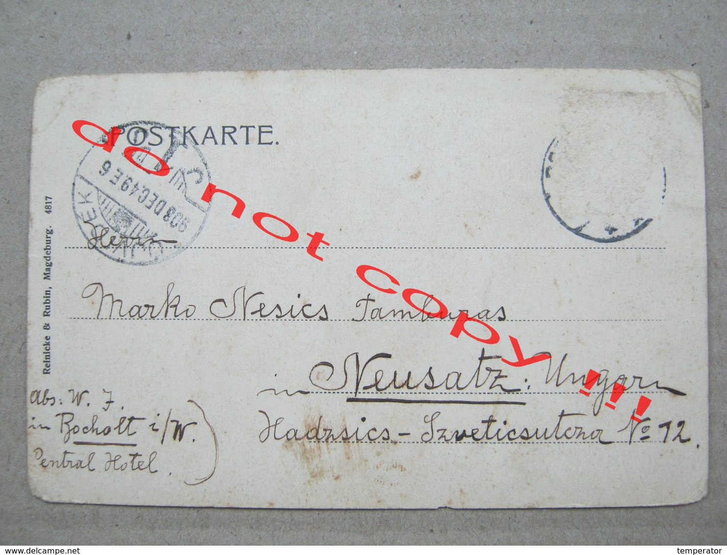 Germany / BOCHOLT - Rathaus ( 1903 ) - Signature Vasa Jovanović / Recipient Marko Nešić RARE - Bocholt