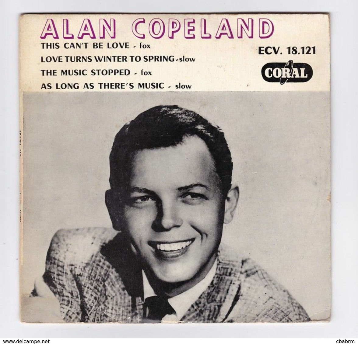 EP 45 TOURS ALAN COPELAND THIS CAN'T BE LOVE ECV 18.121 CORAL En 1958 - Jazz