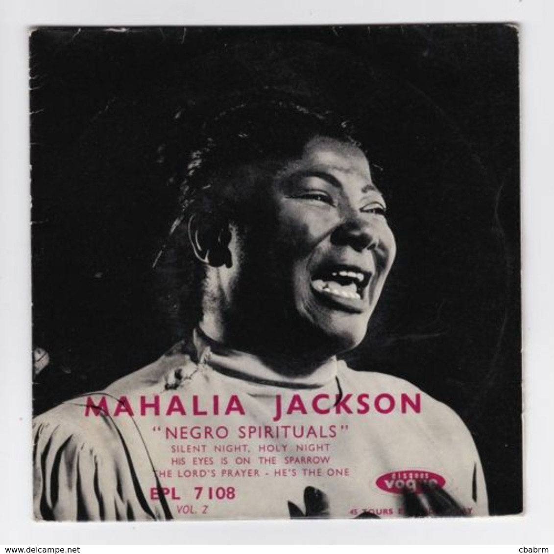 EP 45 TOURS MAHALIA JACKSON NEGRO SPIRITUALS VOGUE EPL 7108 - Jazz