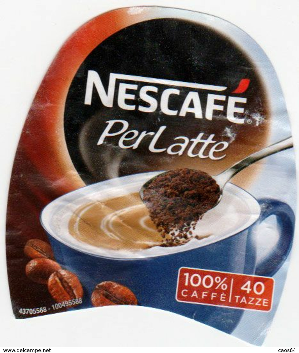 NESCAFE' PER LATTE      ETICHETTA  CARTA ITALY - Cafés Y Achicoria