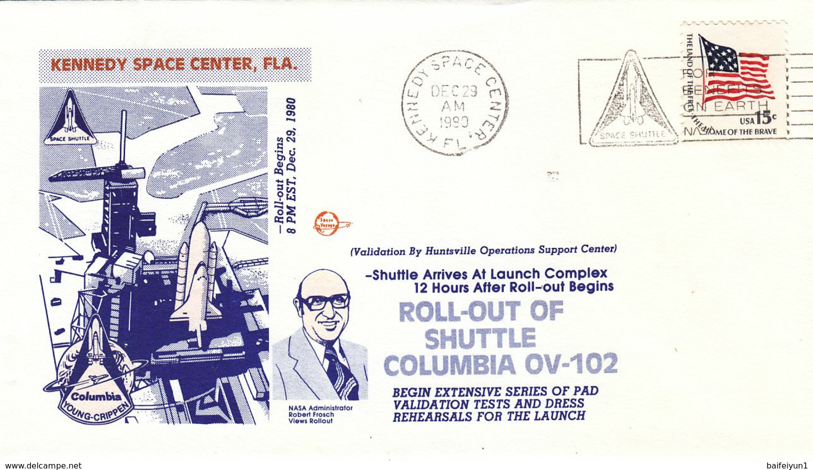 1980 USA Space Shuttle Roll -out Of Shuttle Columbia (OV102)Commemorative Cover - América Del Norte