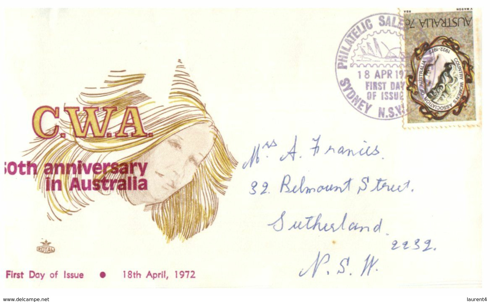 (N 32)  Australia  1972 - Royal Cover - CWA 50th Anniversary - Otros & Sin Clasificación