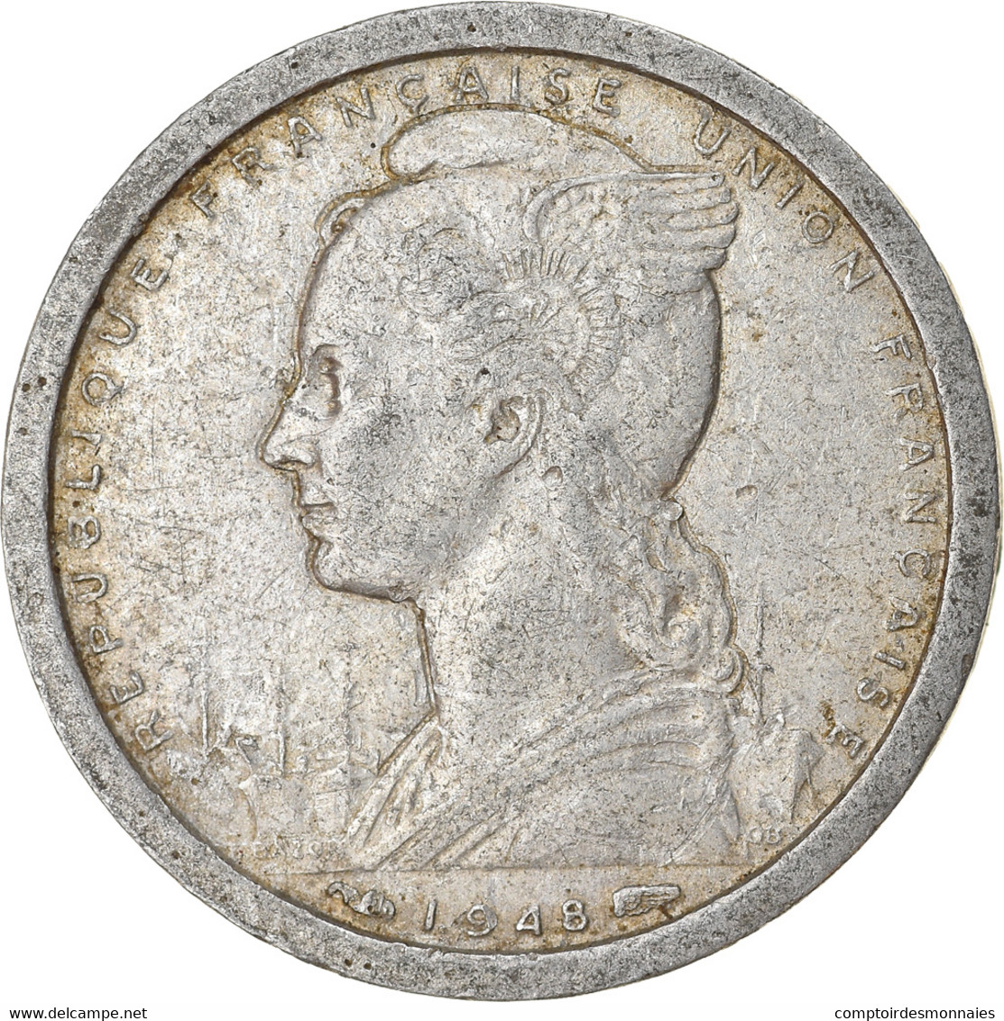 Monnaie, French West Africa, Franc, 1948, TB, Aluminium, KM:3, Lecompte:11 - Côte-d'Ivoire