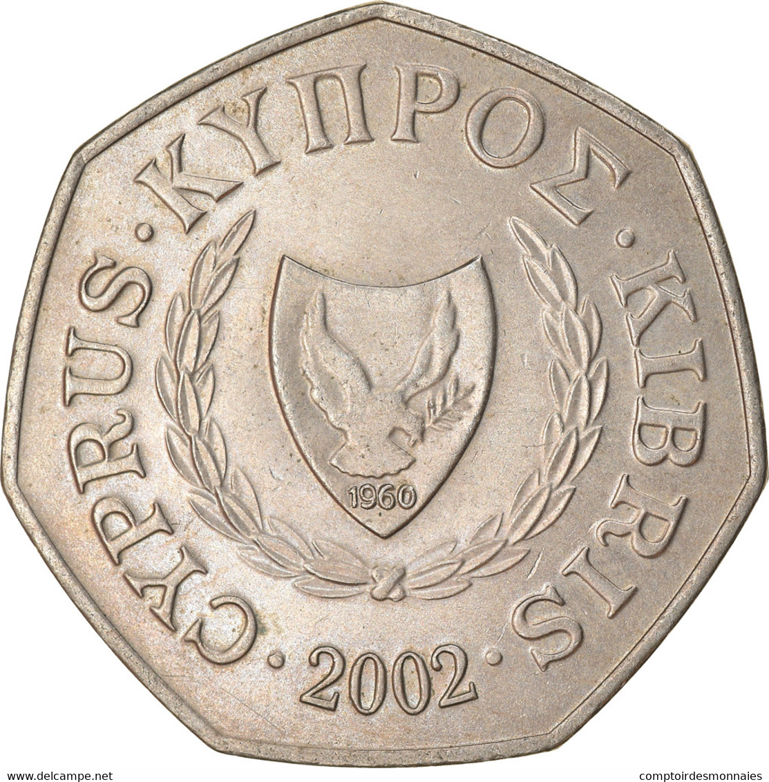 Monnaie, Chypre, Abduction Of Europa, 50 Cents, 2002, TTB+, Copper-nickel, KM:66 - Chipre