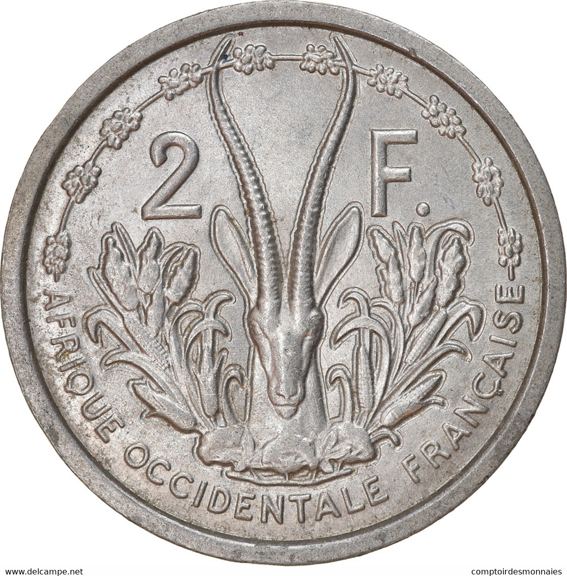 Monnaie, French West Africa, 2 Francs, 1948, TB+, Aluminium, KM:4, Lecompte:11 - Côte-d'Ivoire