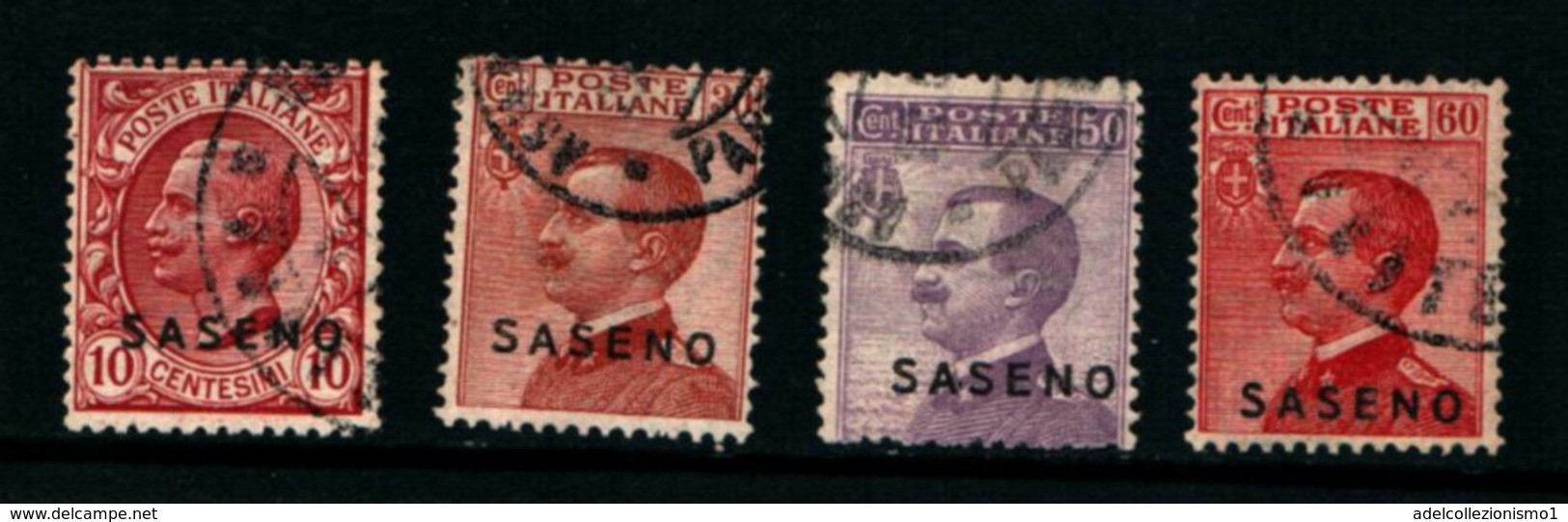 20642) ITALIA-SASENO-Serie Ordinaria - Aprile 1923- 4 VALORI USATI - Saseno