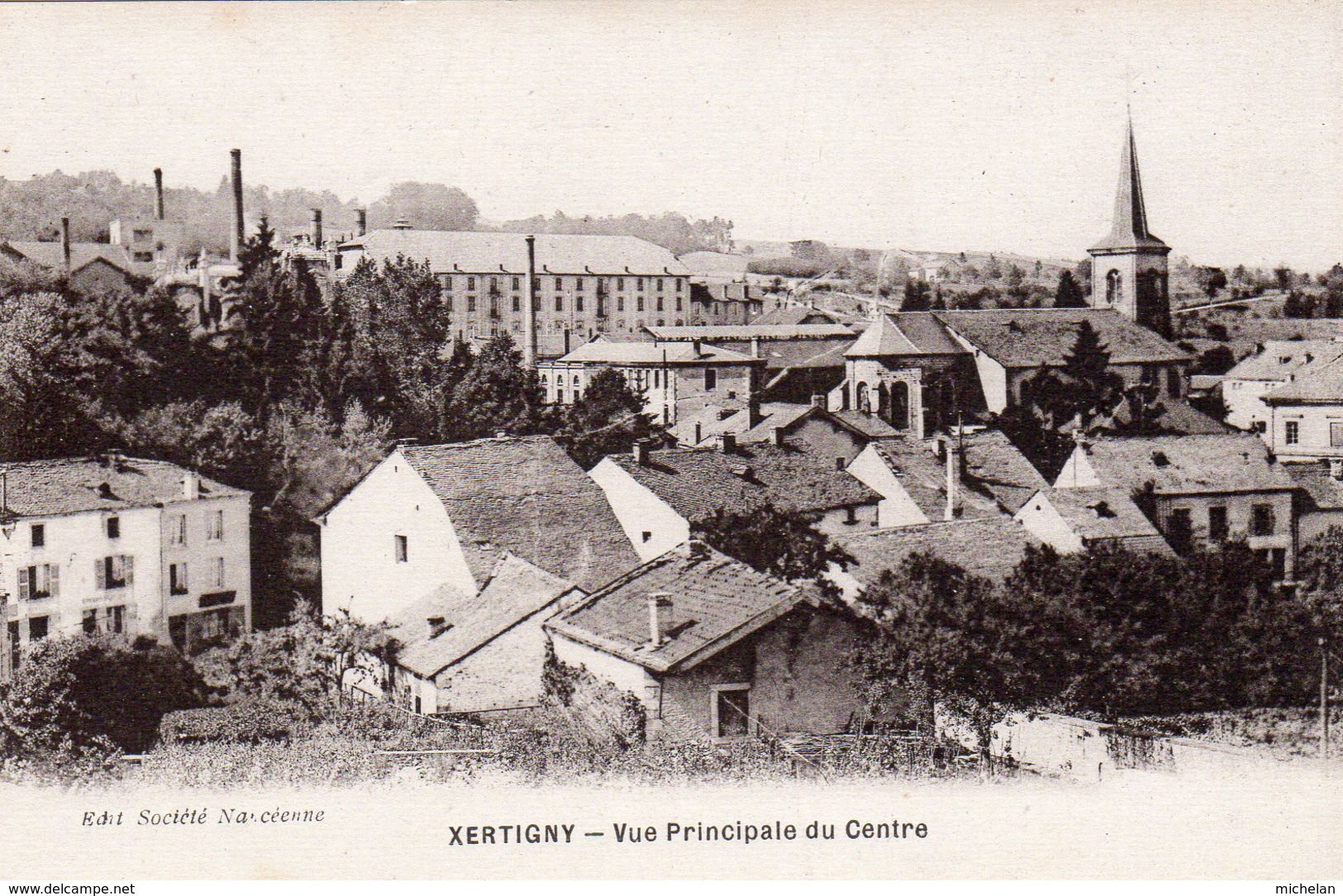 CPA   88   XERTIGNY---VUE PRINCIPALE DU CENTRE - Xertigny