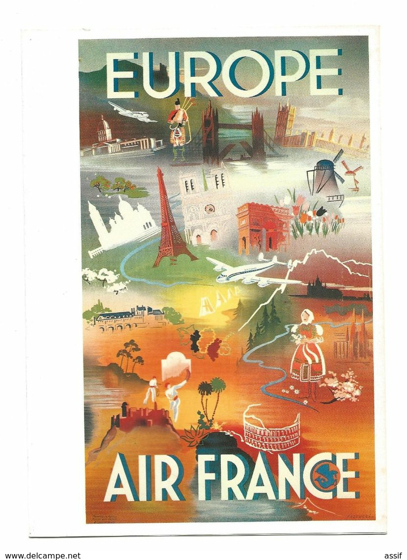 AIR FRANCE 8 PUBLICITES MUSEE DE L'AFFICHE TYPE CARTE DE VOEUX AVIATION PUBLICITE /FREE SHIPPING R