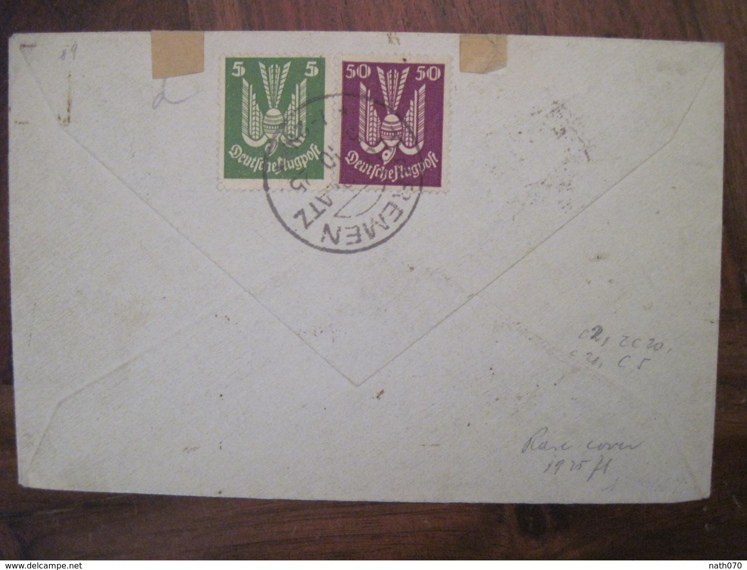 1925 Bremen Flugplatz Volkach Mit Luftpost Durch Flugpost Air Mail Cover Deutsches Reich Allemagne Cover Postflug - Cartas & Documentos