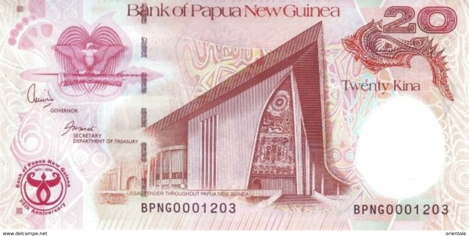 PAPUA NEW GUINEA P. 36 20 K 2008 UNC - Papua Nuova Guinea