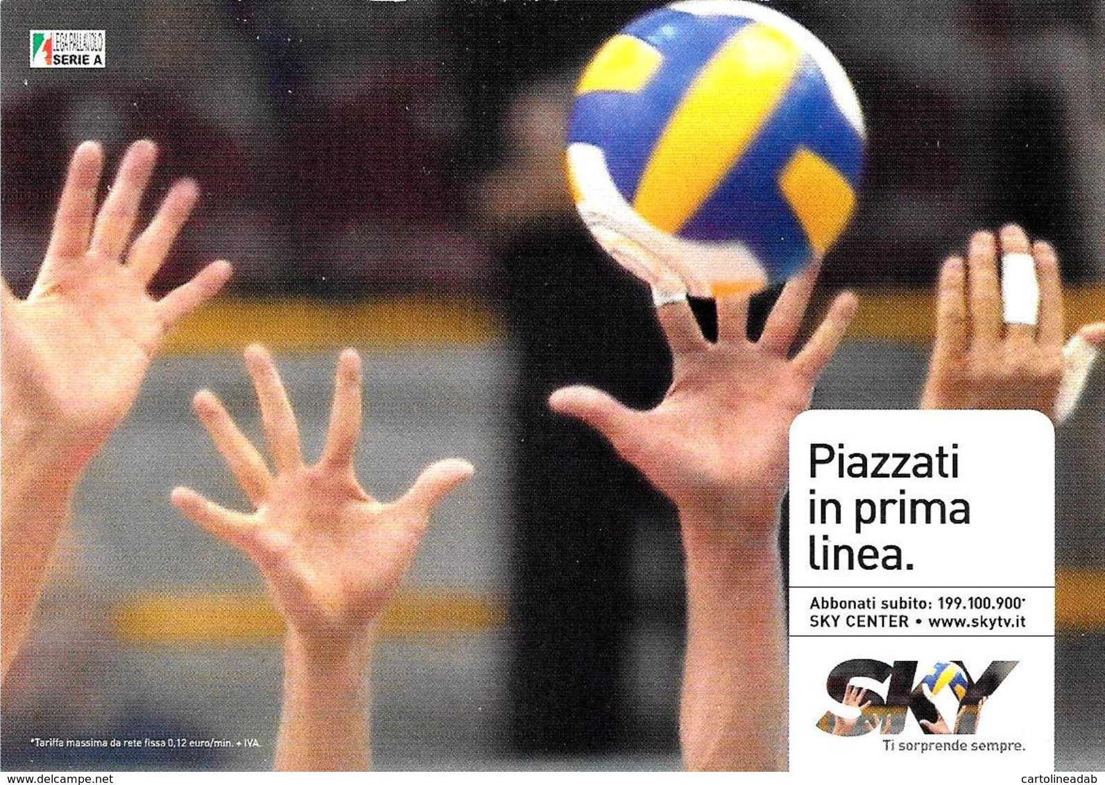 [MD5323] CPM - SKY - PIAZZATI IN PRIMA FILA - VOLLEY MASCHILE - PROMOCARD 4755 - PERFETTA - Non Viaggiata - Volleyball