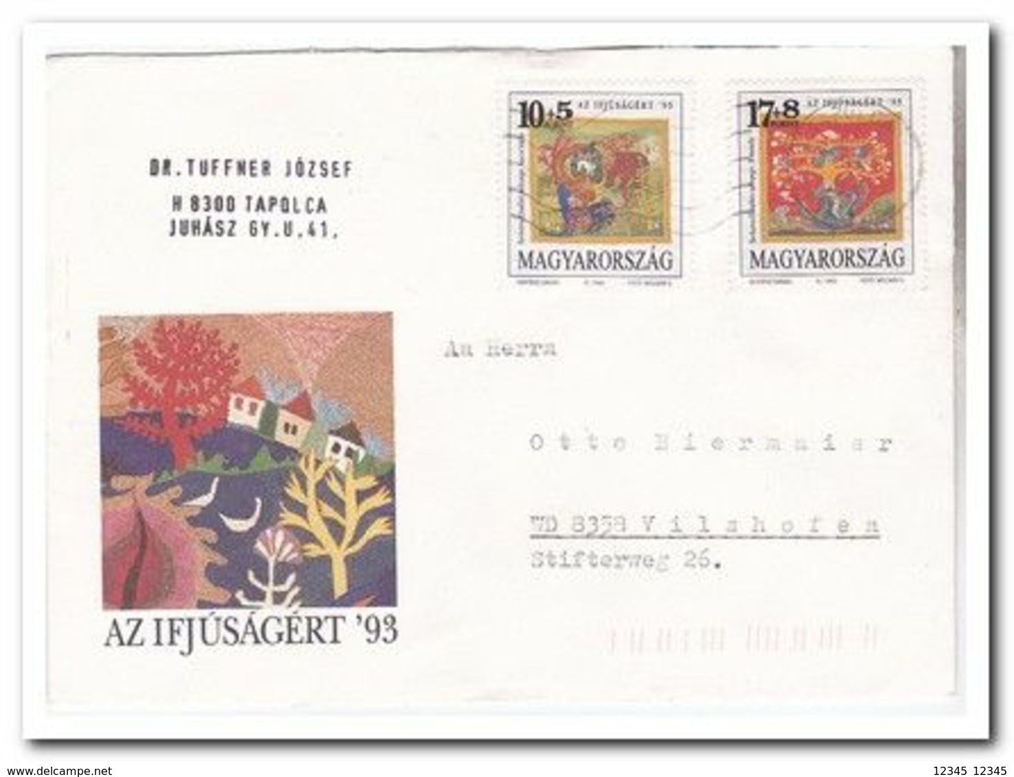 Hongarije 1993, Letter Send To Vilshofen, Germany - Briefe U. Dokumente