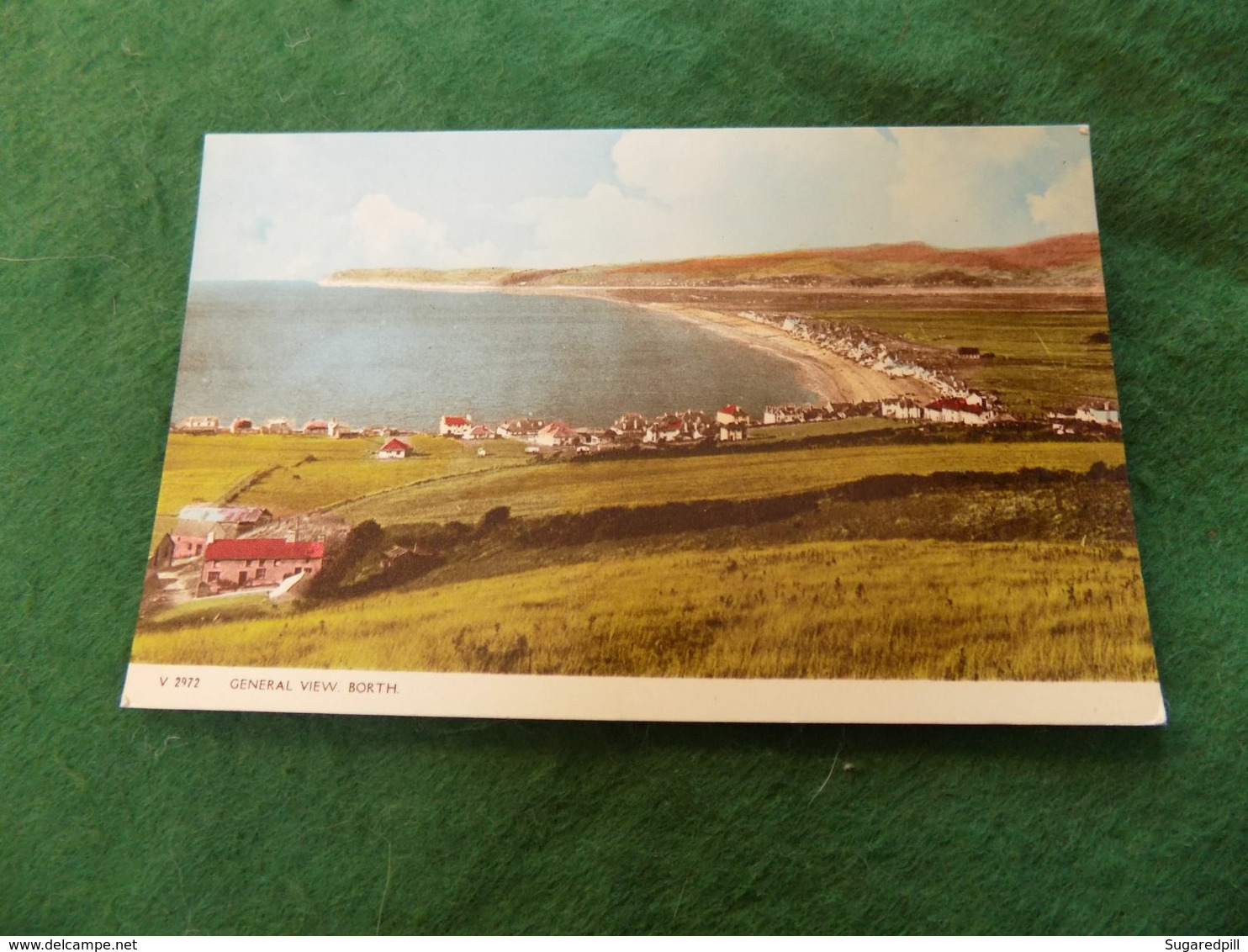 VINTAGE UK WALES: CARDIGANSHIRE Borth General View Tint 1961 - Cardiganshire