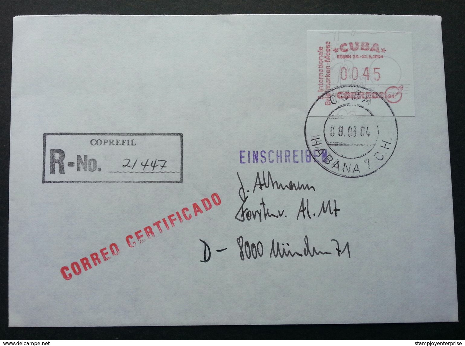 Cuba 1984 ATM (Frama Label Stamp FDC) *rare *addressed - Lettres & Documents