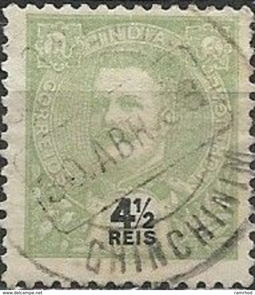 PORTUGUESE INDIA 1898 King Carlos - 4 1/2 R - Green FU - Inde Portugaise