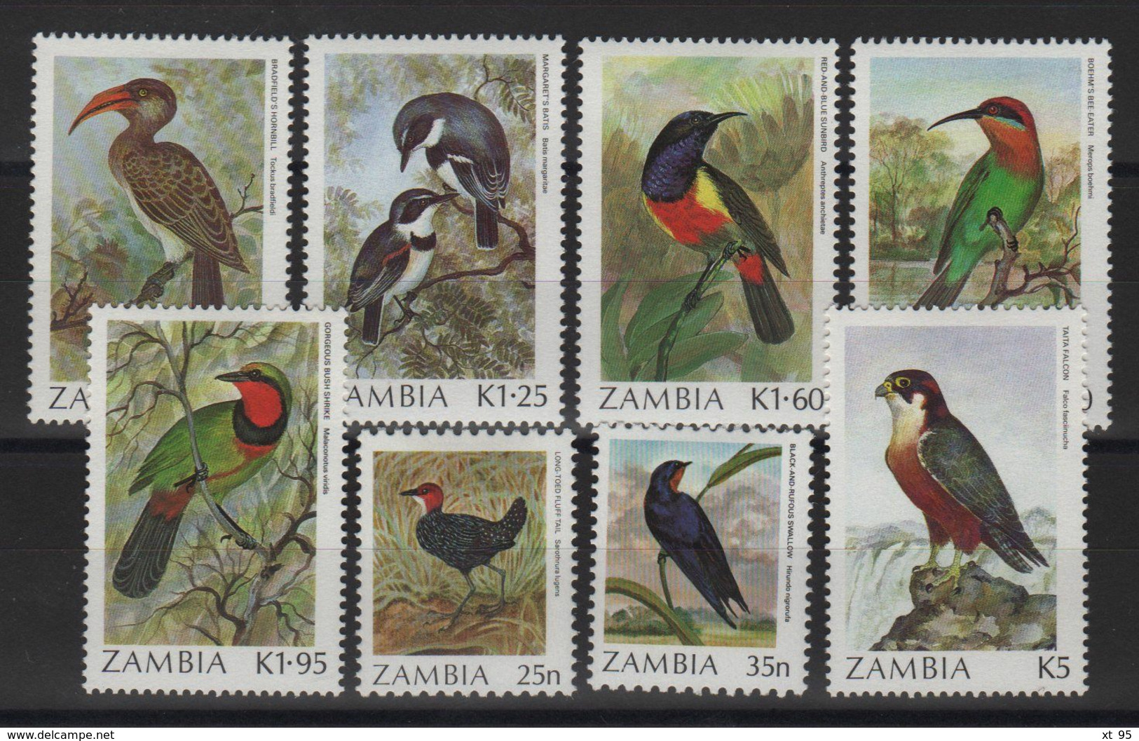 Zambie - N°376 à 383 - Faune - Oiseaux - Cote 22€ - * Neufs Avec Trace De Charniere - Zambie (1965-...)