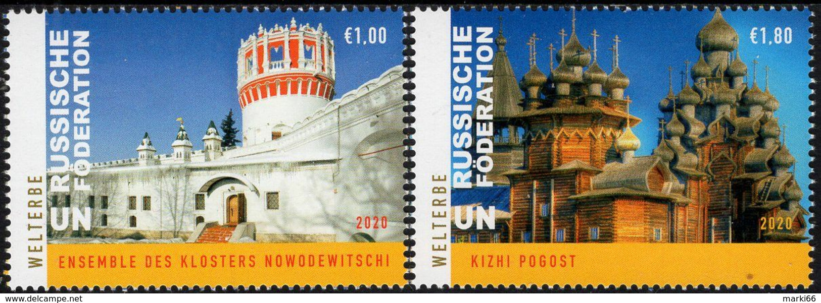 United Nations - Vienna - 2020 - World Heritage - Russian Federation - Mint Stamp Set - Neufs
