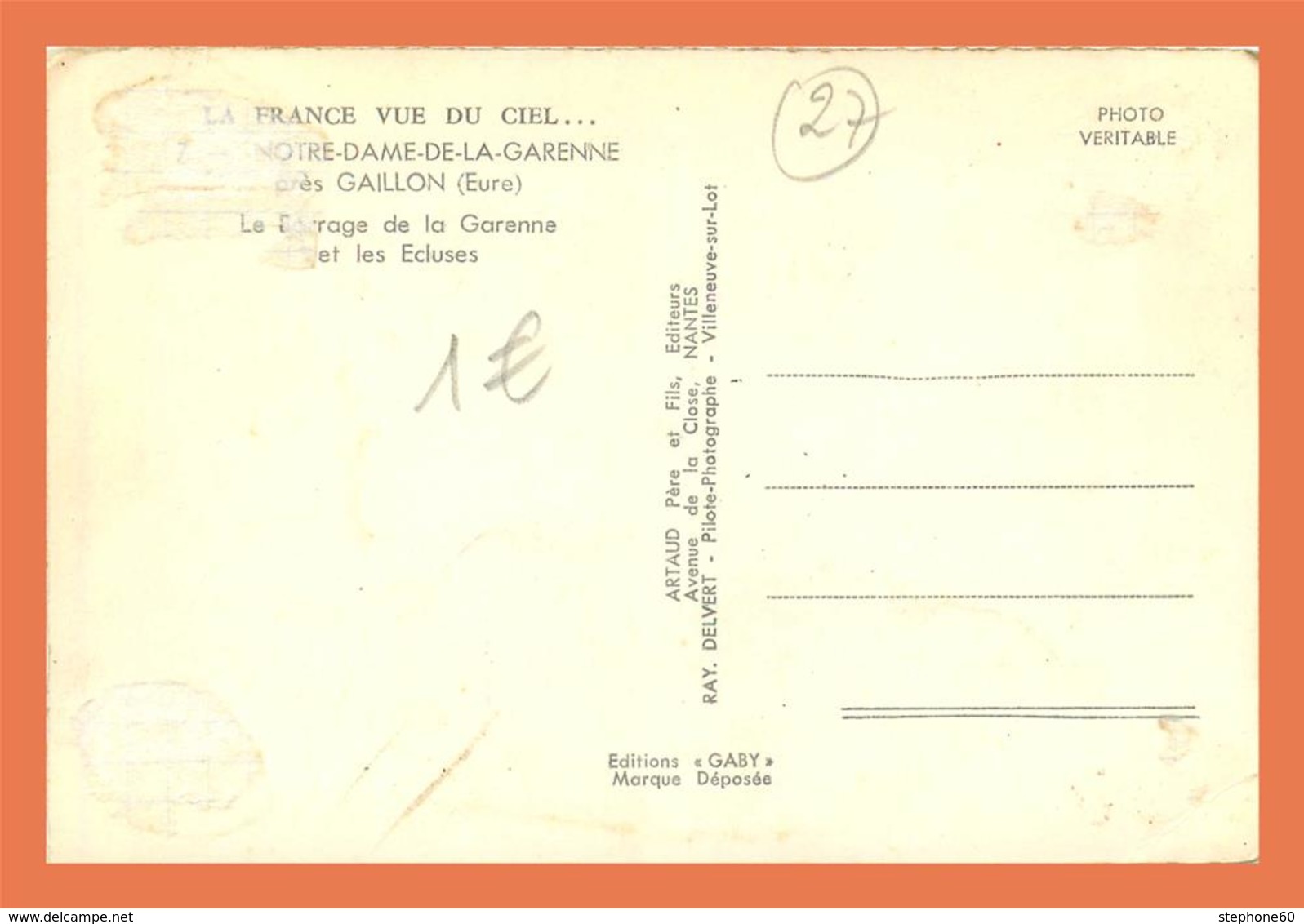 A663 / 281 27 - NOTRE DAME DE LA GARENNE Pres GAILLON Barrage Et Ecluses - Andere & Zonder Classificatie