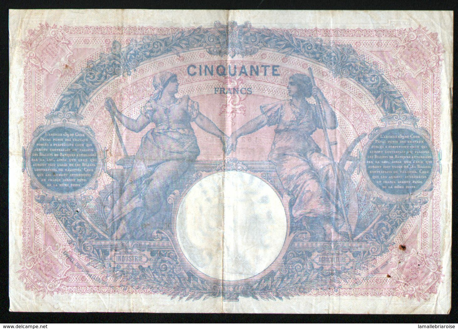 France - 50 Francs "Bleu Et Rose", 19=10=1915 - 20 F 1916-1919 ''Bayard''