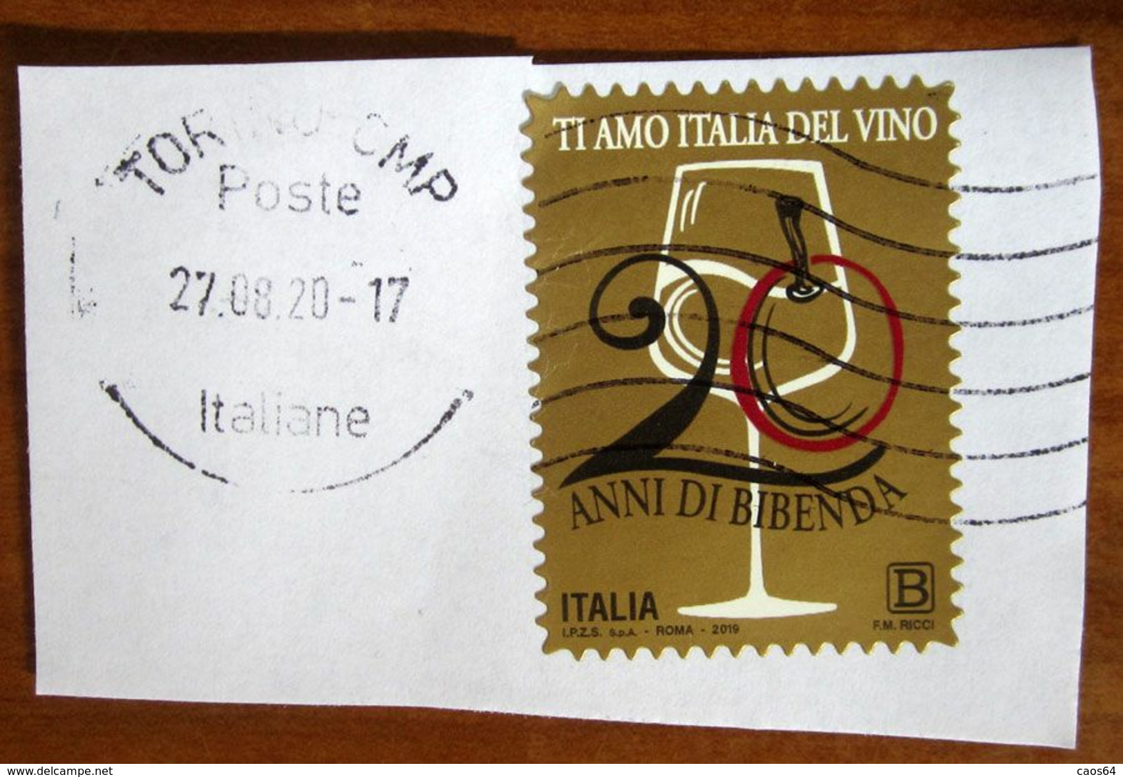 2019 ITALIA 20 Anni Guida Bibenda  Calice Vino - B Usato Su Frammento - 2011-20: Usati