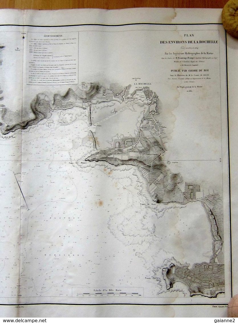 Plan Des Environs De La Rochelle Levée En 1822 Et 1824 - Nautical Charts