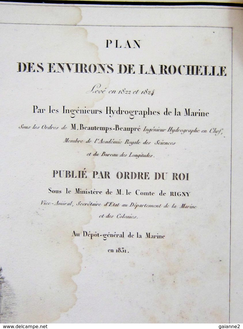 Plan Des Environs De La Rochelle Levée En 1822 Et 1824 - Nautical Charts