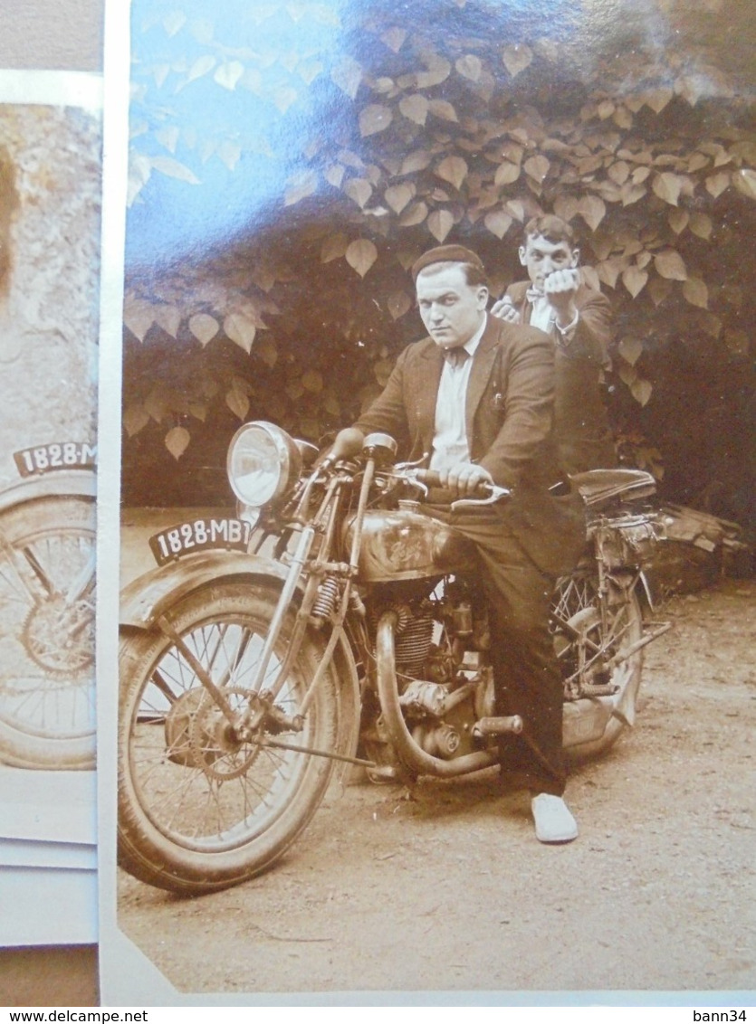 Lot De 5 Photos Moto Ancienne - Sonstige & Ohne Zuordnung