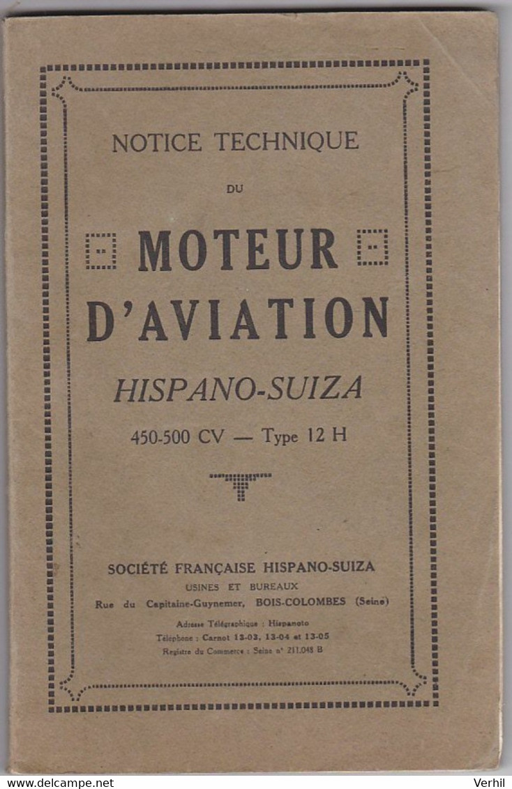 Hispano Suiza Avion Moteur Manuel Notice Manual Airplane - Manuali