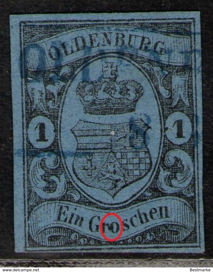 OLDENBURG 8/3 Auf 1 Groschen Blau - Oldenburg Nr. 6 A Mit Abweichung - Pracht - Geprüft - Oldenbourg