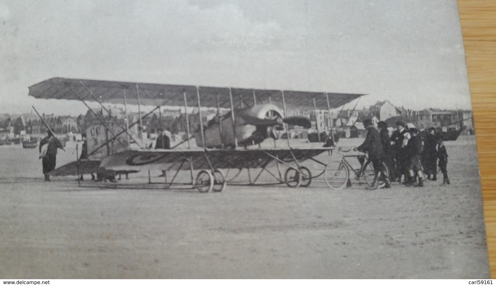 CARTE POSTALE BERCK AEROPLANE MILITAIRE DE L ESCADRILLE DU CROTOY VENANT D ATTERIR SUR LA PLAGE 1913 - Berck