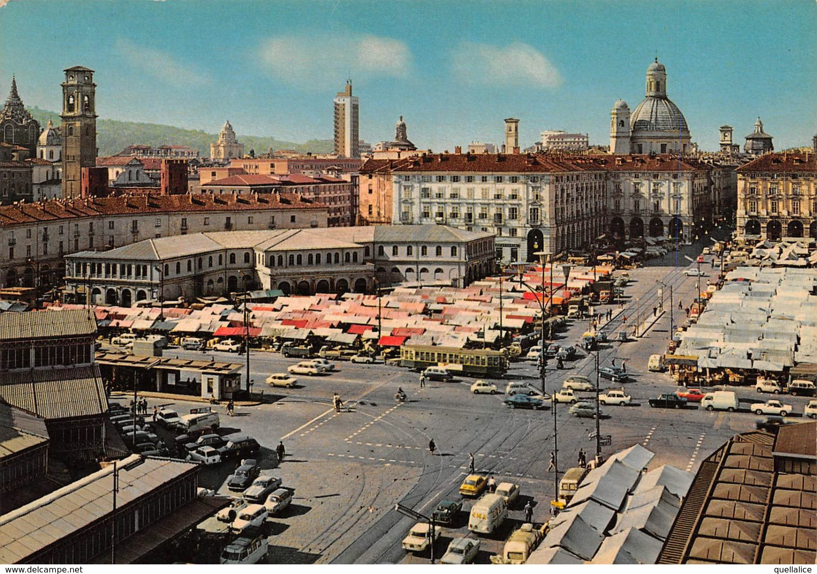 01878 "TORINO - P.ZZA DELLA REPUBBLICA - E MERCATO  DI PORTA PALAZZO" ANIMATA, AUTO. CART  NON SPED - Places