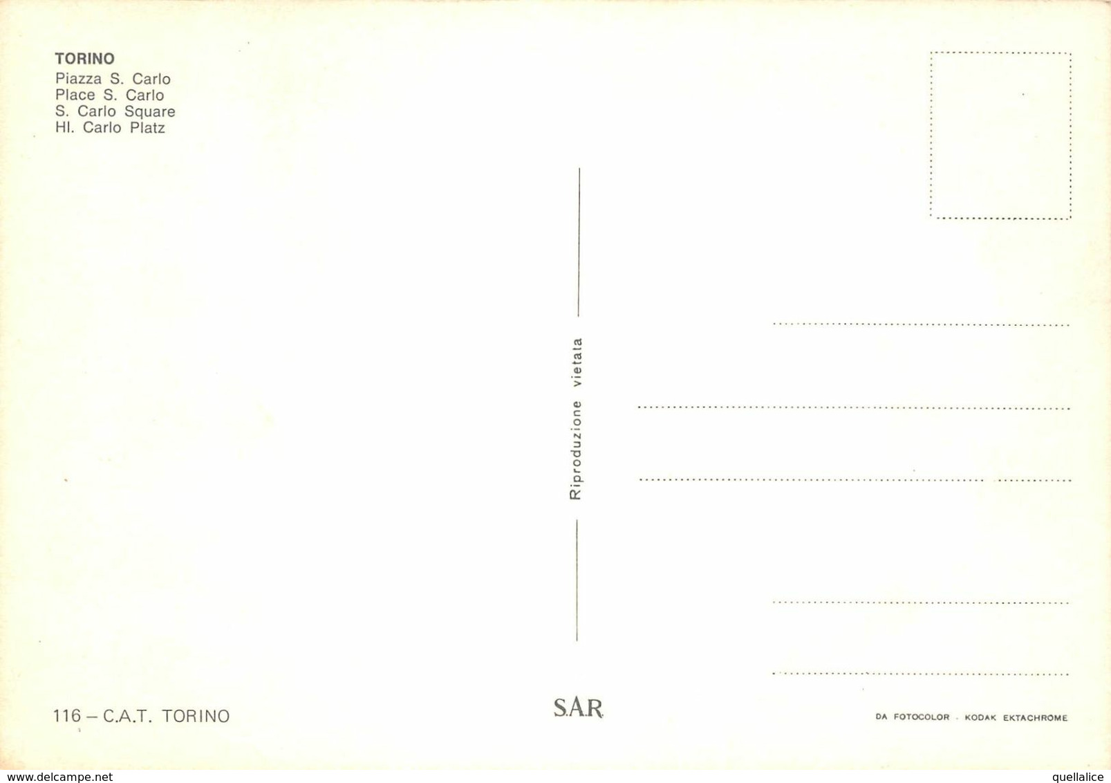 01884 "TORINO - PIAZZA S. CARLO - NEGOZIO GALTRUCCO" ANIMATA, AUTO. CART  NON SPED - Places & Squares