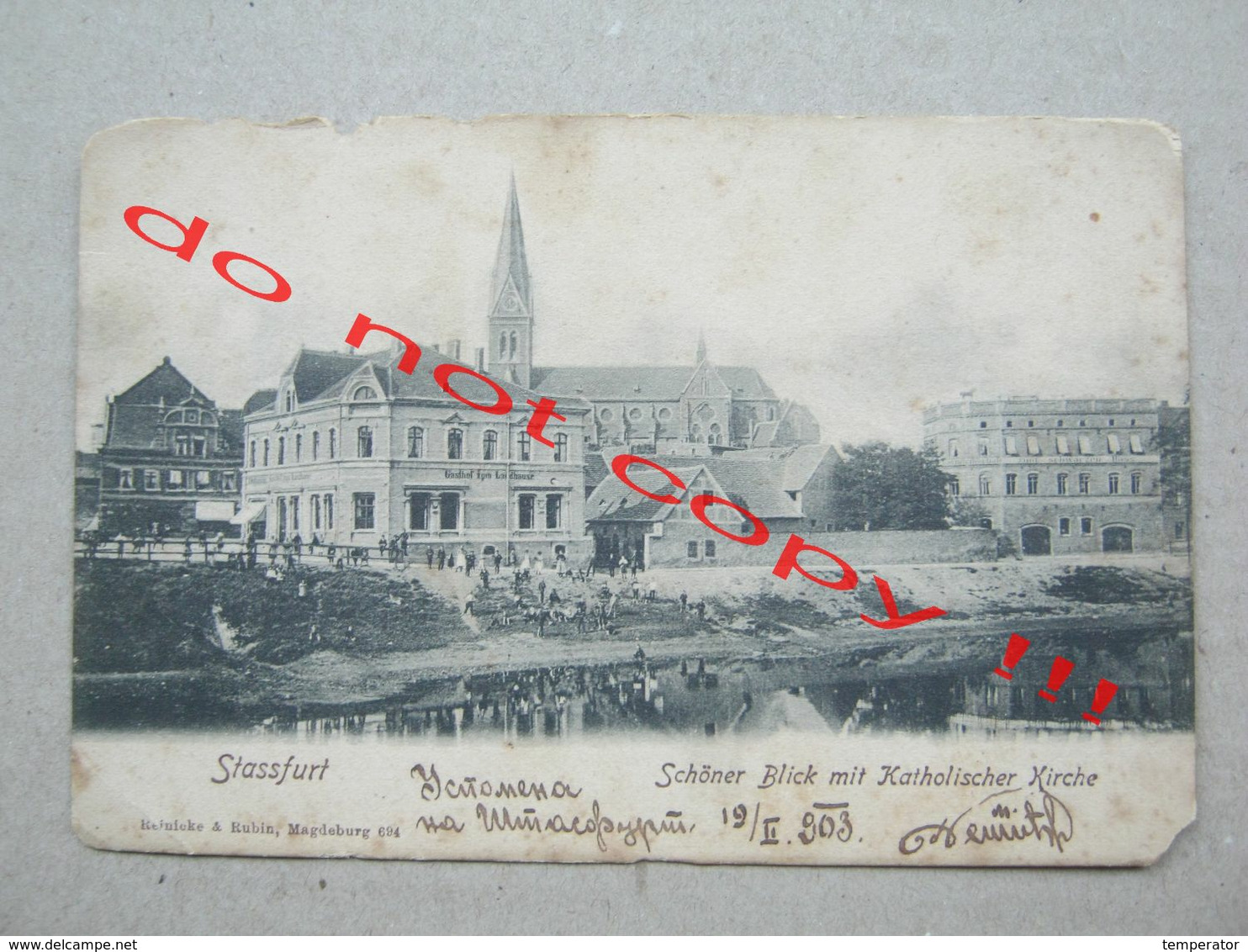 Germany / Stassfurt - Schöner Blick Mit Katholischer Kirche ( 1903 ) - Signature Marko Nešić RARE - Stassfurt