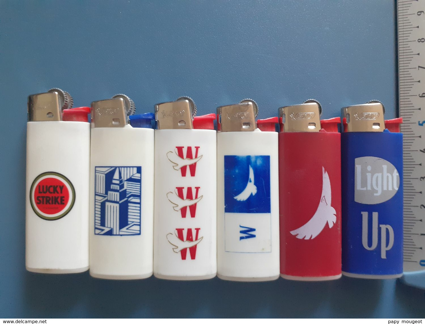 Briquet Publicitaire Usagé  - Bic - Lot De 6 Pub Tabacs - Altri & Non Classificati