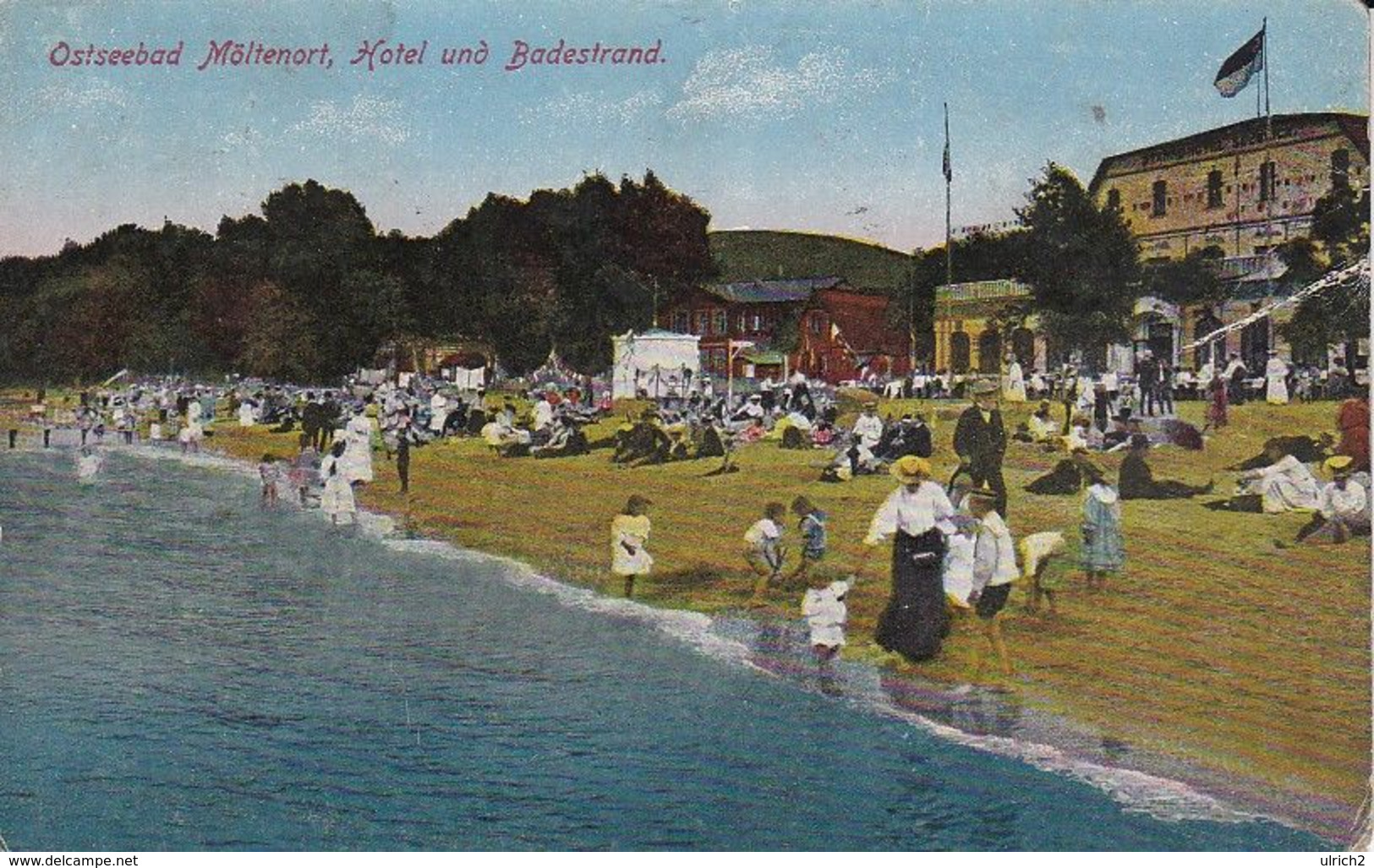 AK Ostseebad Möltenort - Hotel Und Badestrand - 1917 (51890) - Ploen