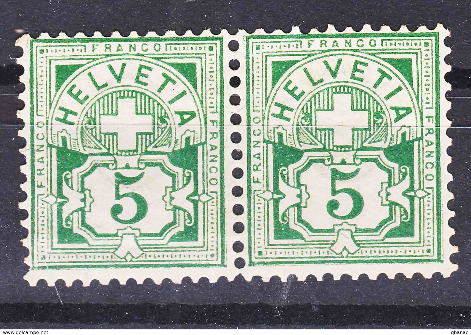 Switzerland 1882 Mi#53 Pair, Mint Never Hinged - Unused Stamps