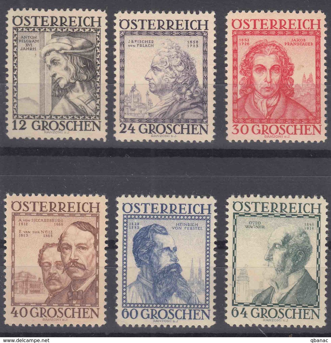 Austria 1934 Mi#591-596 Mint Hinged - Unused Stamps