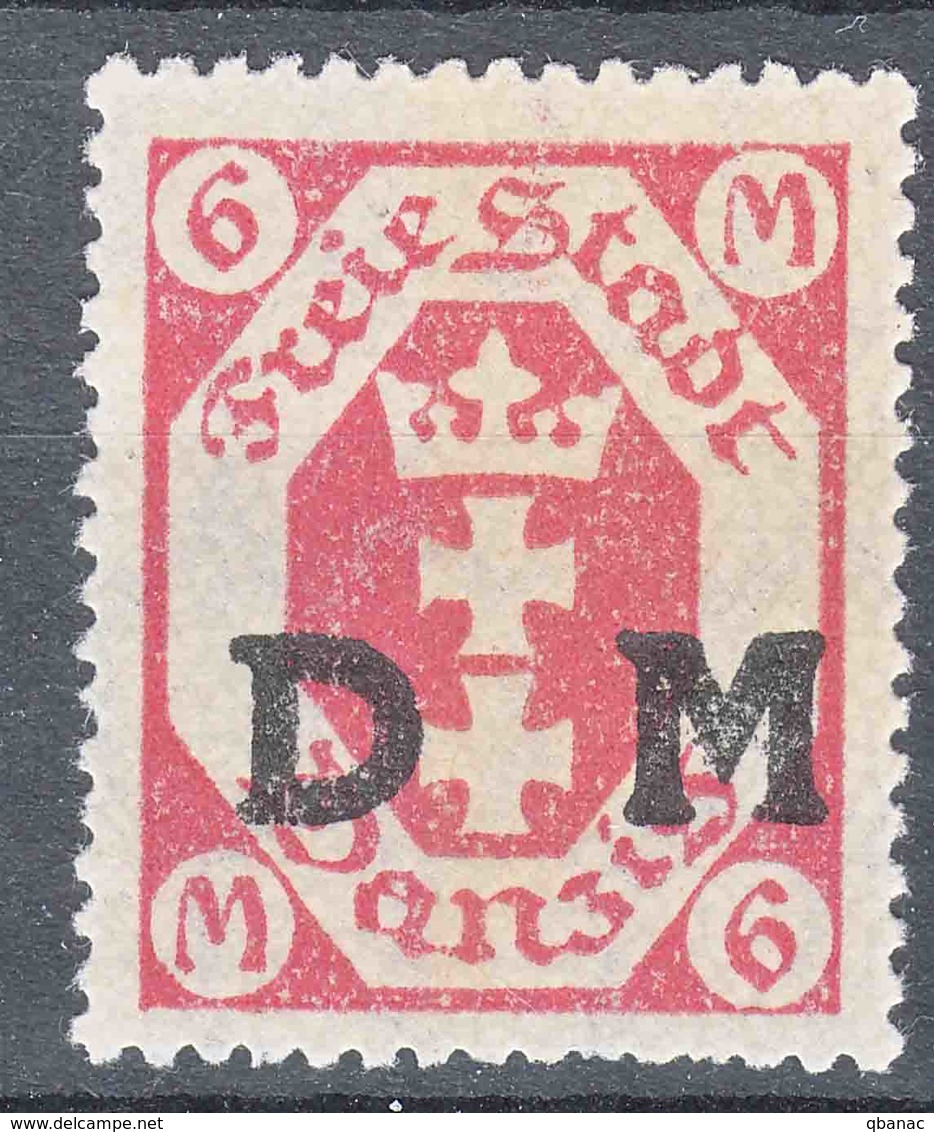 Danzig 1922 Dienstmarke Mi#26 Mint Hinged - Oficial