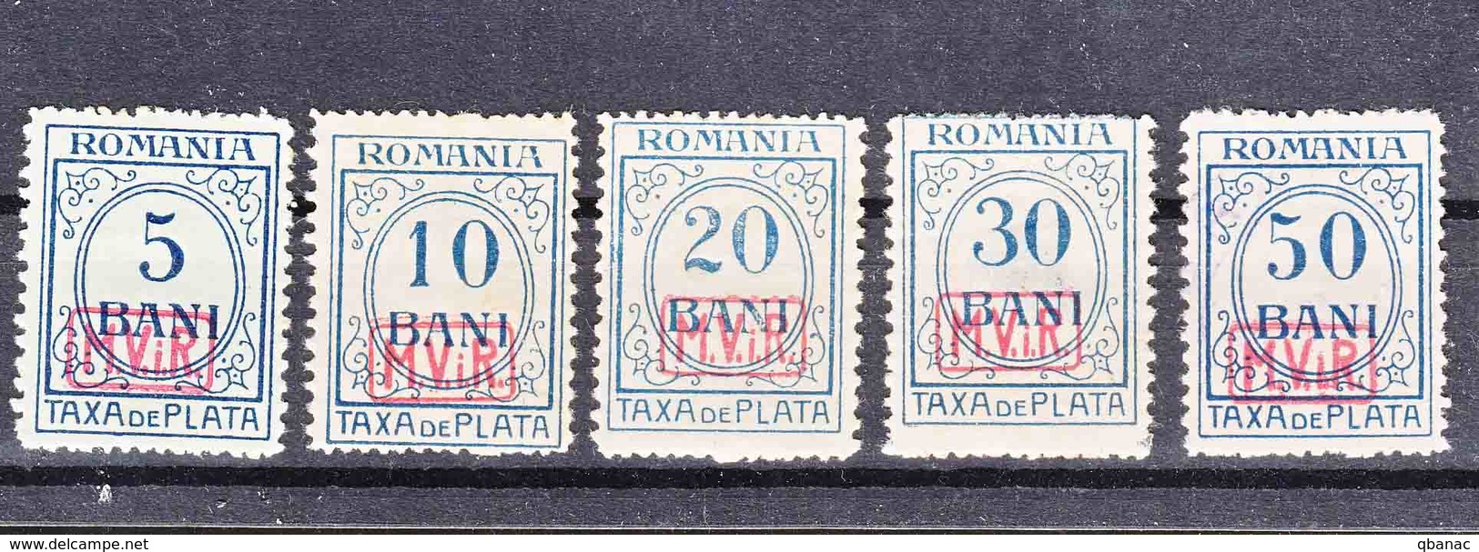 Germany Occupation Romania In WWI 1918 Porto Mi#1-5 Mint Hinged - Unused Stamps