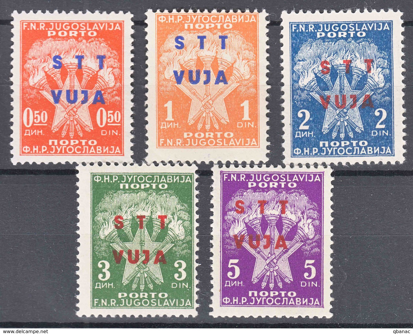 Italy Yugoslavia Trieste Zone B Porto, Segnatasse 1949 Mi#1-5 Sassone#1-5 Mint Never Hinged - Mint/hinged