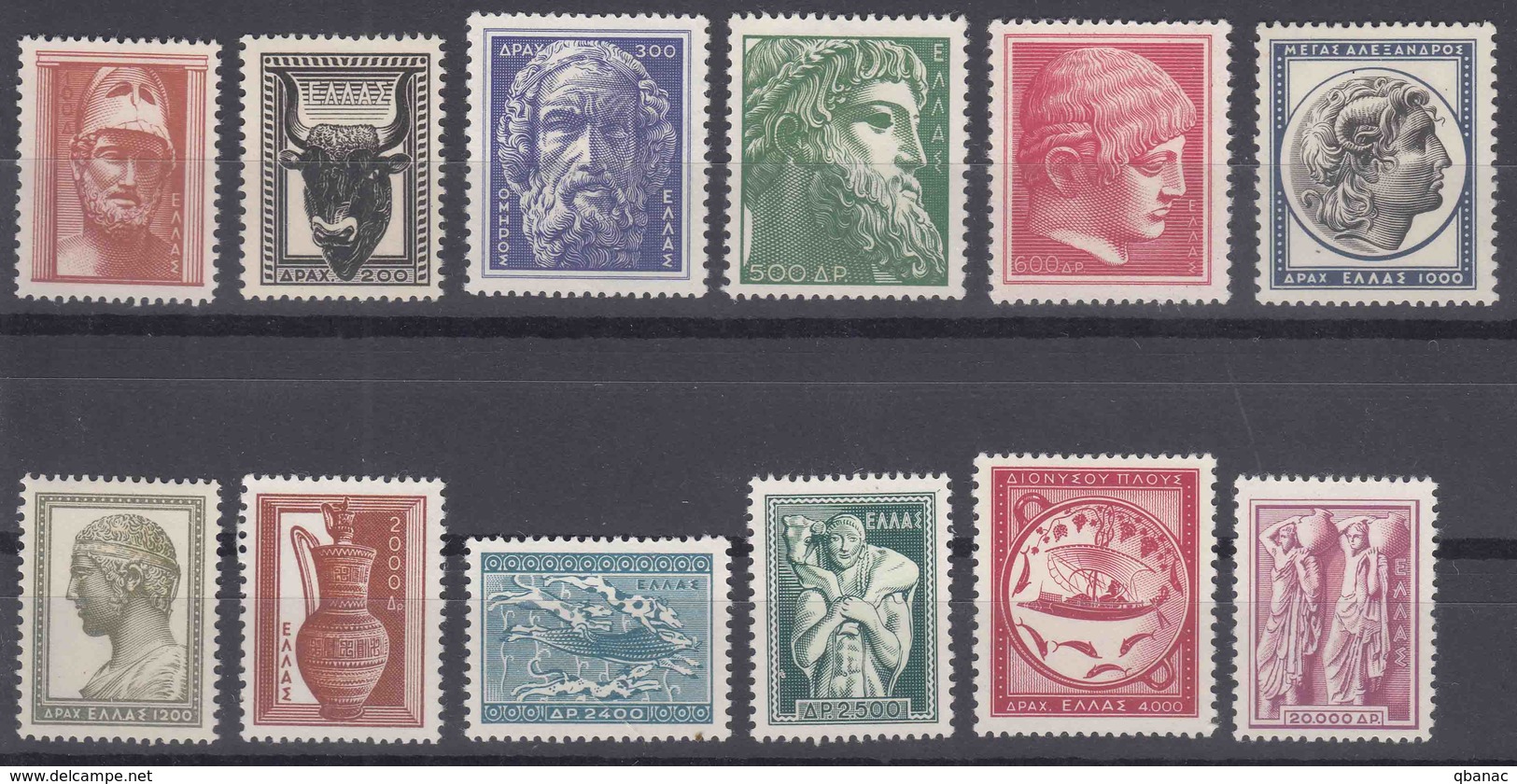 Greece 1954 Antique Art Mi#603-614 Mint Never Hinged - Neufs