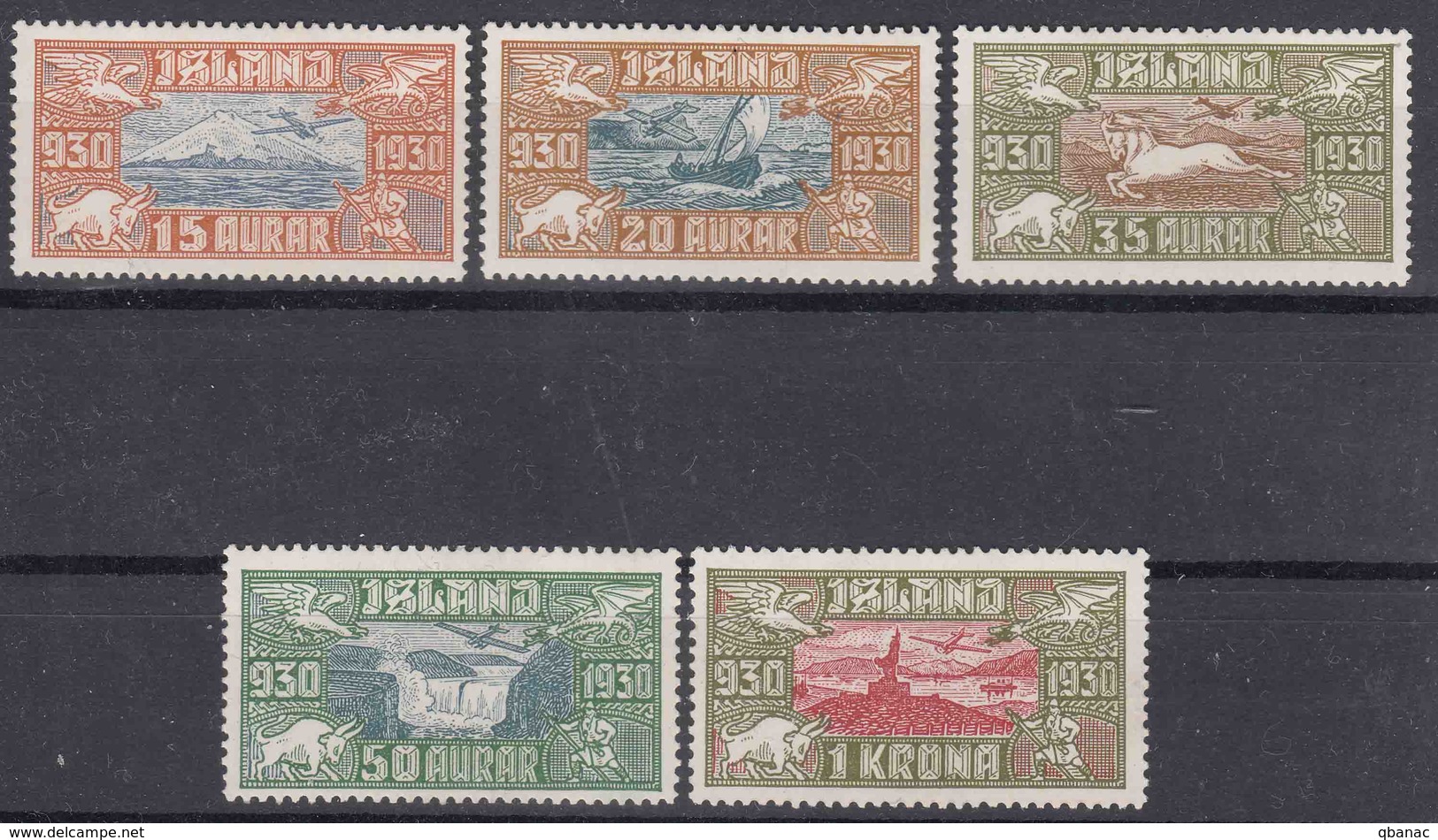 Iceland Island Ijsland 1930 Mi#142-146 Mint Never Hinged - Nuevos