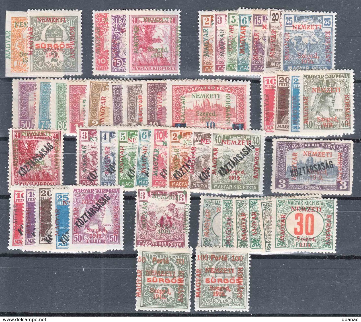 Hungary Szegedin Szeged 1919 Complete Collection Mi#1-41 + Porto Mi#1-8 Mint Hinged - Szeged