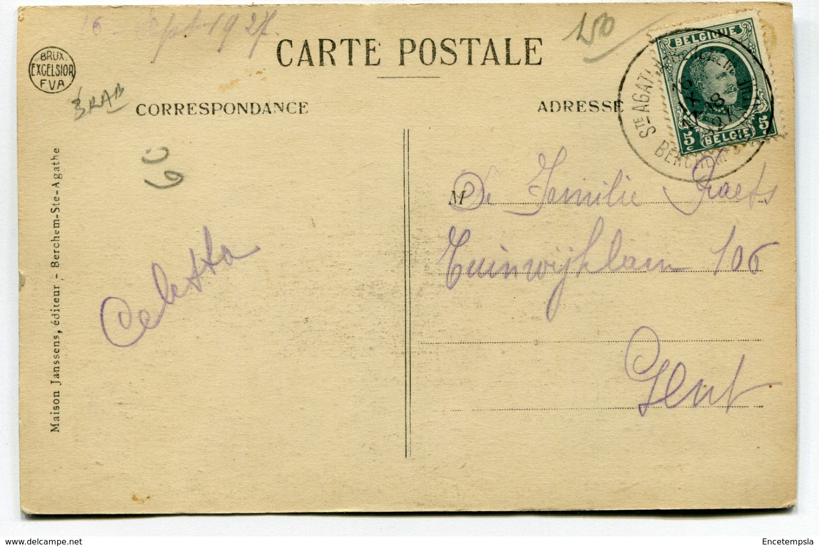 CPA - Carte Postale - Belgique - Berchem Ste Agathe - Institut Provincial Des Sourds Et Muets - 1927 (SVM13893) - St-Agatha-Berchem - Berchem-Ste-Agathe