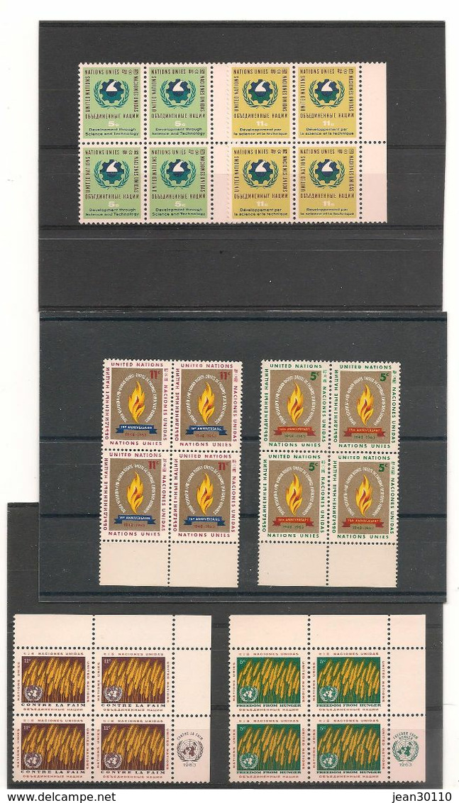 1963   LOT**  BLOC DE 4 - Unused Stamps