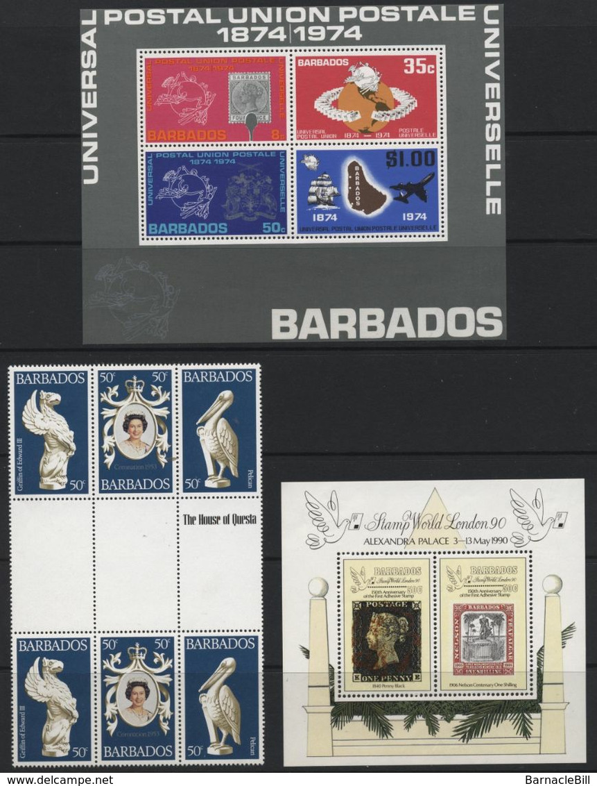 Barbados (09) 7 Miniature Sheets 1969-91. Mint . Hinged. - Barbados (1966-...)